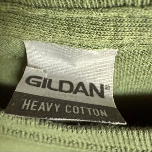 Gildan‎ Heavy Cotton Ford Mustang Tee Olive Lime Green Sz S Women's Men's - Picture 5 of 6